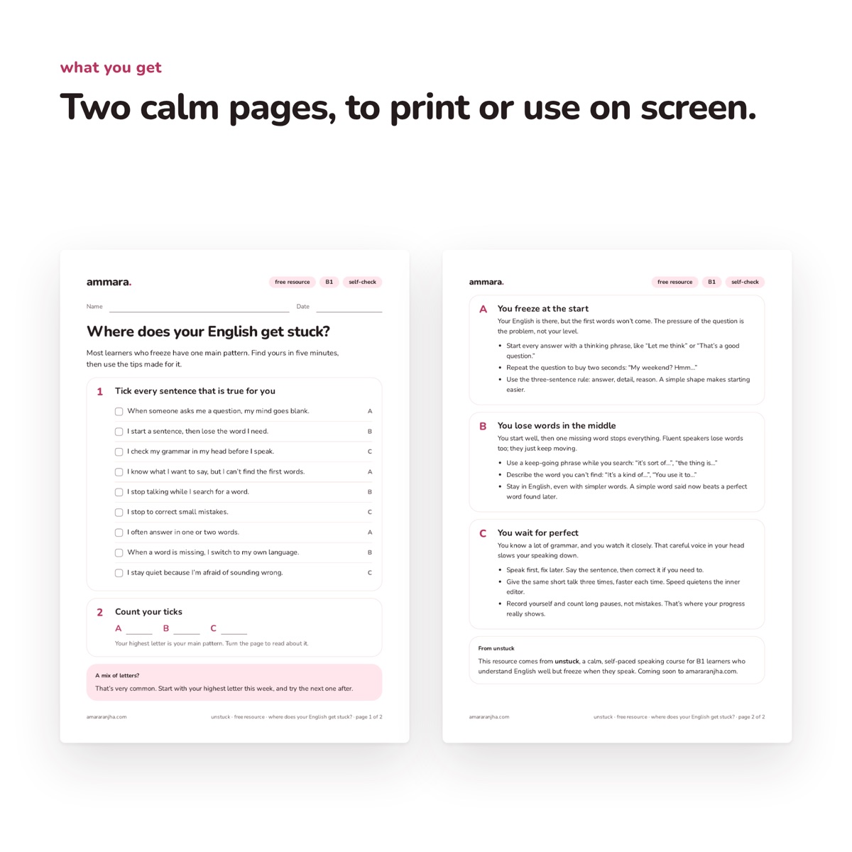 Another page from Where does your English get stuck?