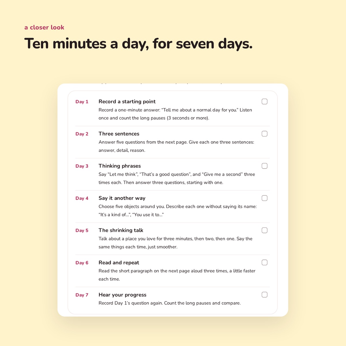 A page from Ten minutes a day
