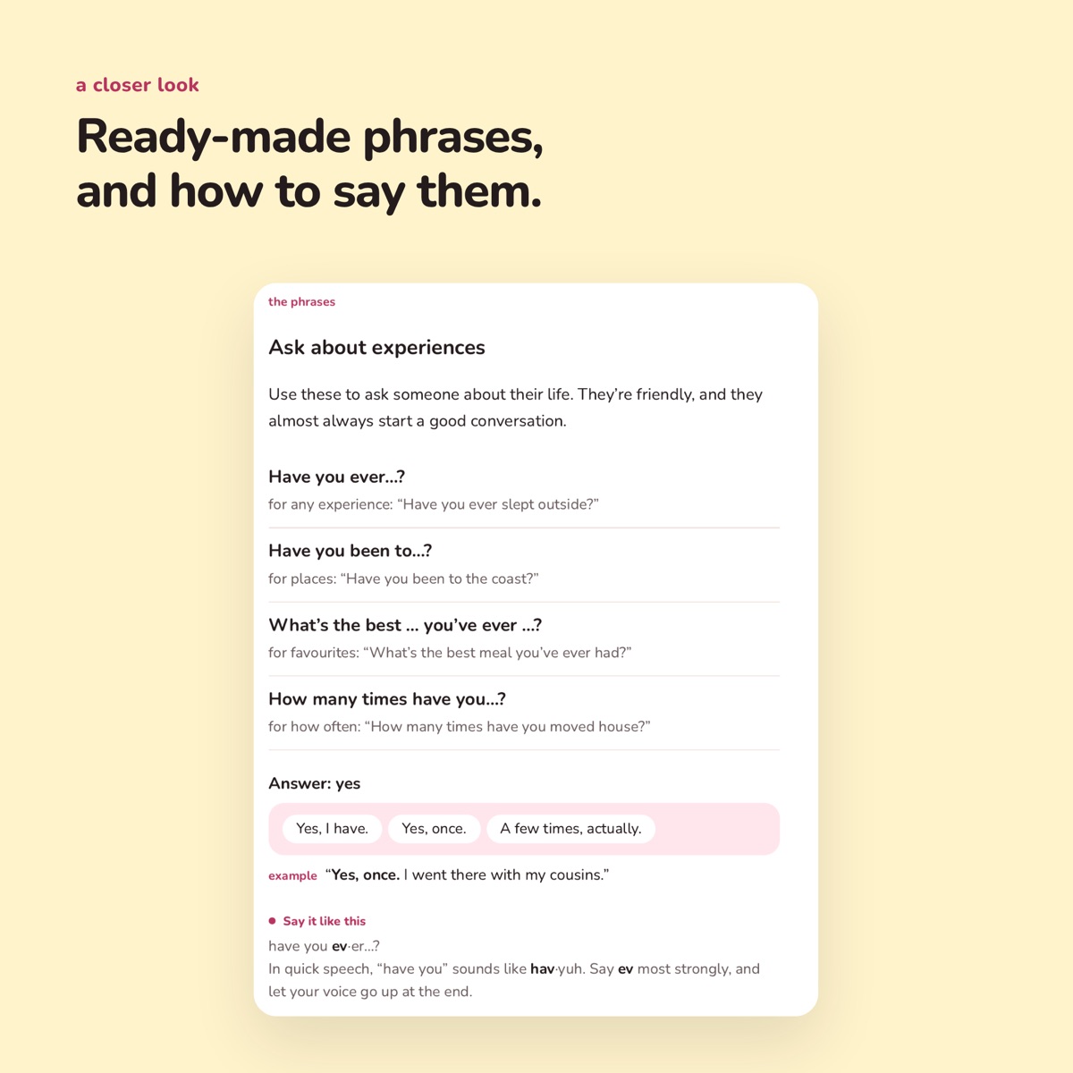 A page from unstuck: a short conversation to read and practise